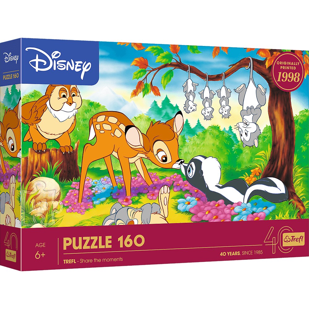 Puzzle 160 40-lecie Trefl Bambi i leśni przyjaciele 40054