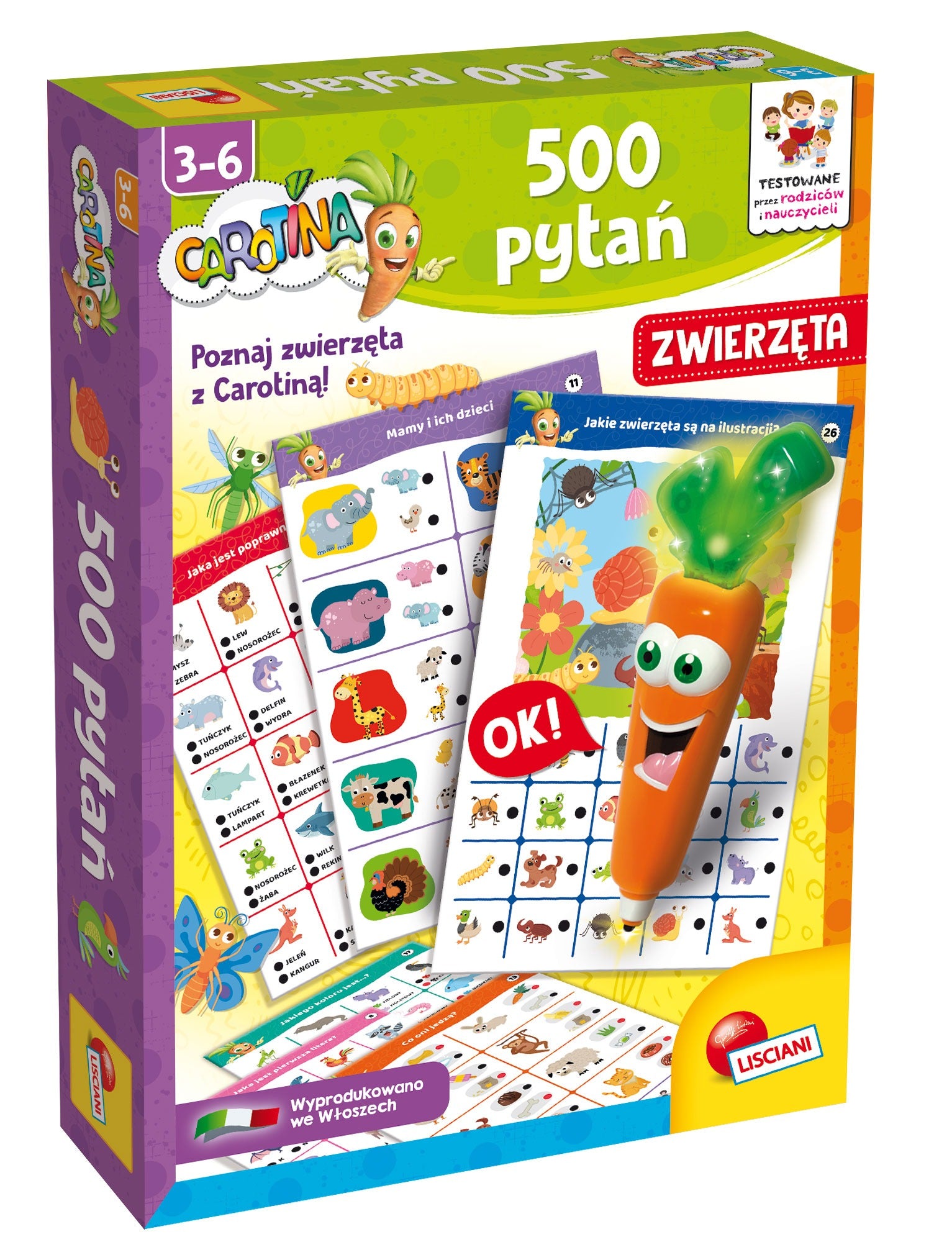 Lisciani Carotina 500 pytań zwierzęta 304-PL101559