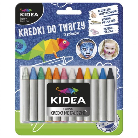 Kredki do malowania twarzy Kidea 12 kolorów x 2,5 g