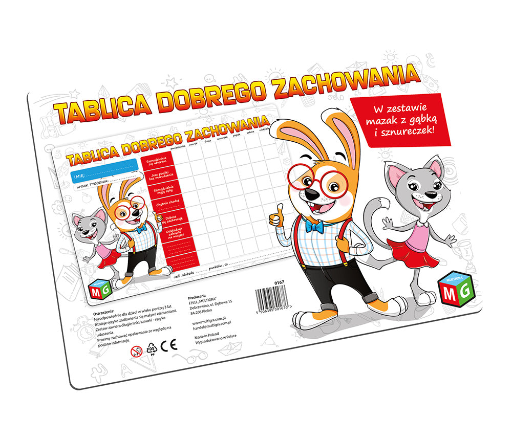 Tablica dobrego zachowania biała