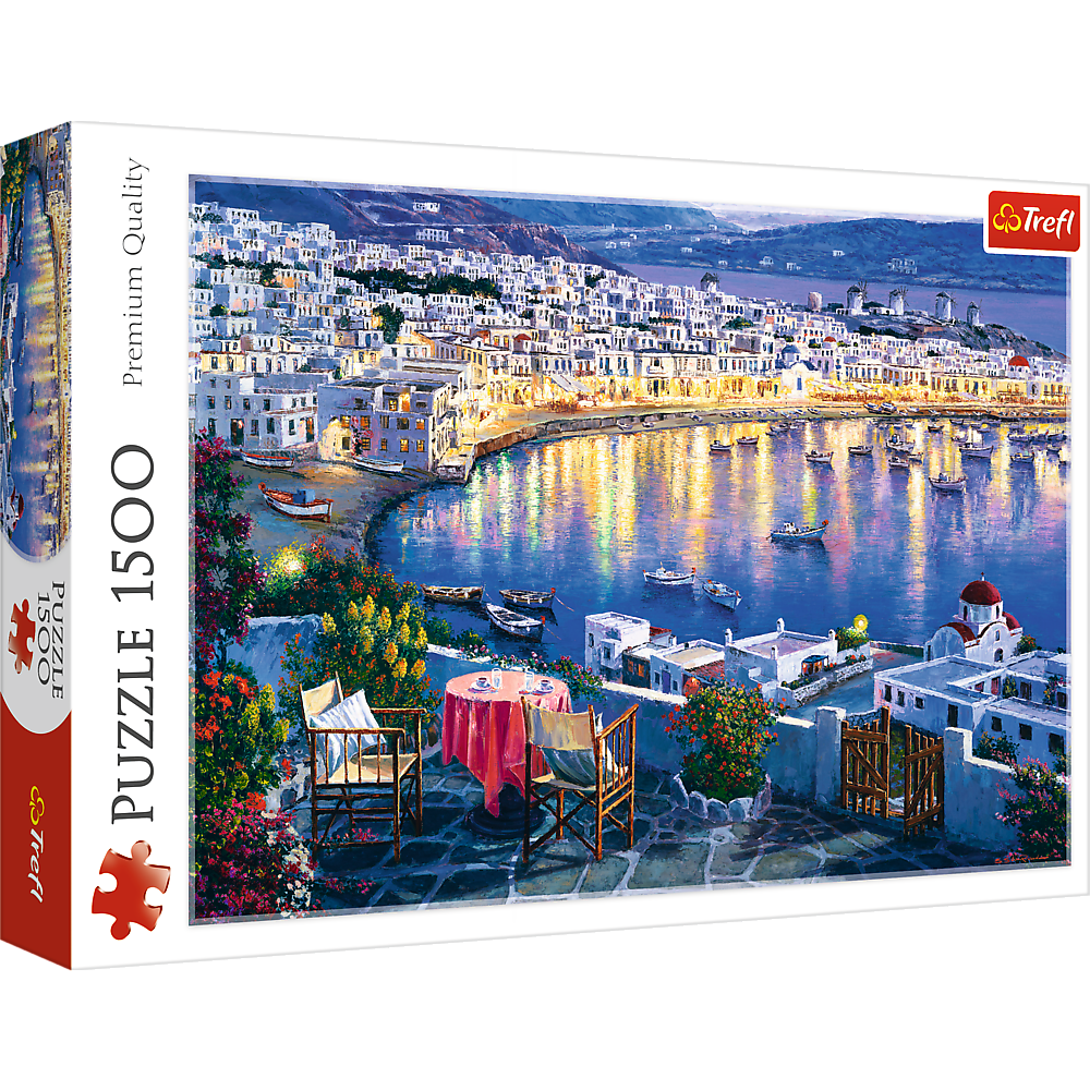 Puzzle 1500 Mykonos o zachodzie słońca 26144