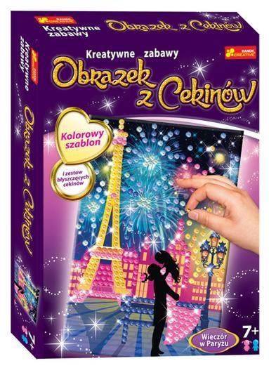Cekinowy obrazek wieczór w paryżu