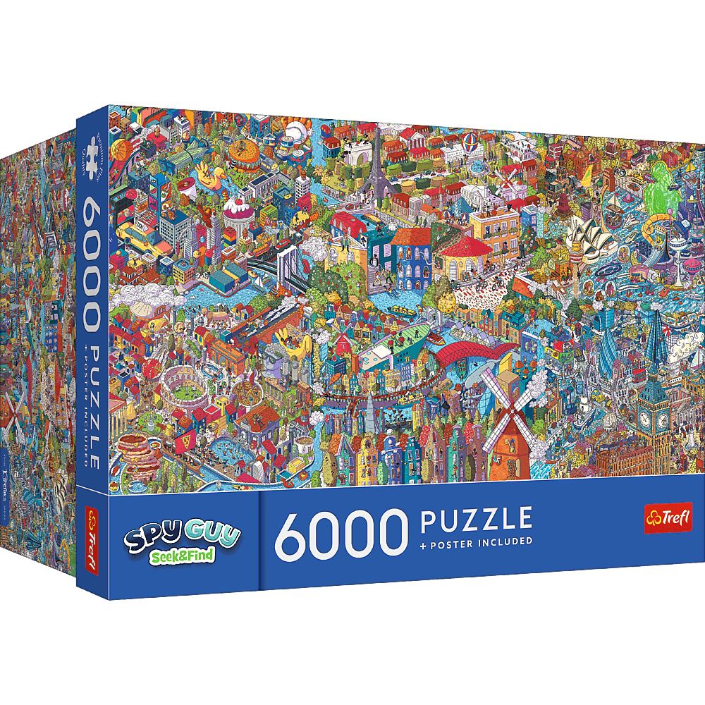 Puzzle 6000 Trefl Premium Plus Spy Guy Seek & Find City Break Rodzina Treflików 81049