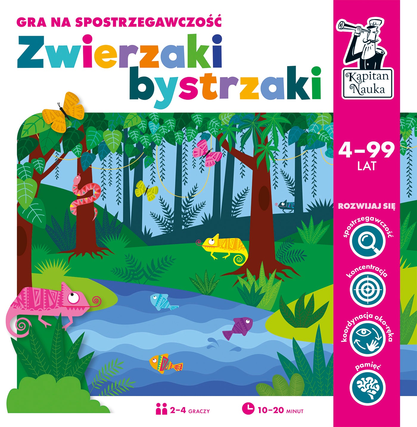 Gra na spostrzegawczość Zwierzaki bystrzaki Kapitan Nauka