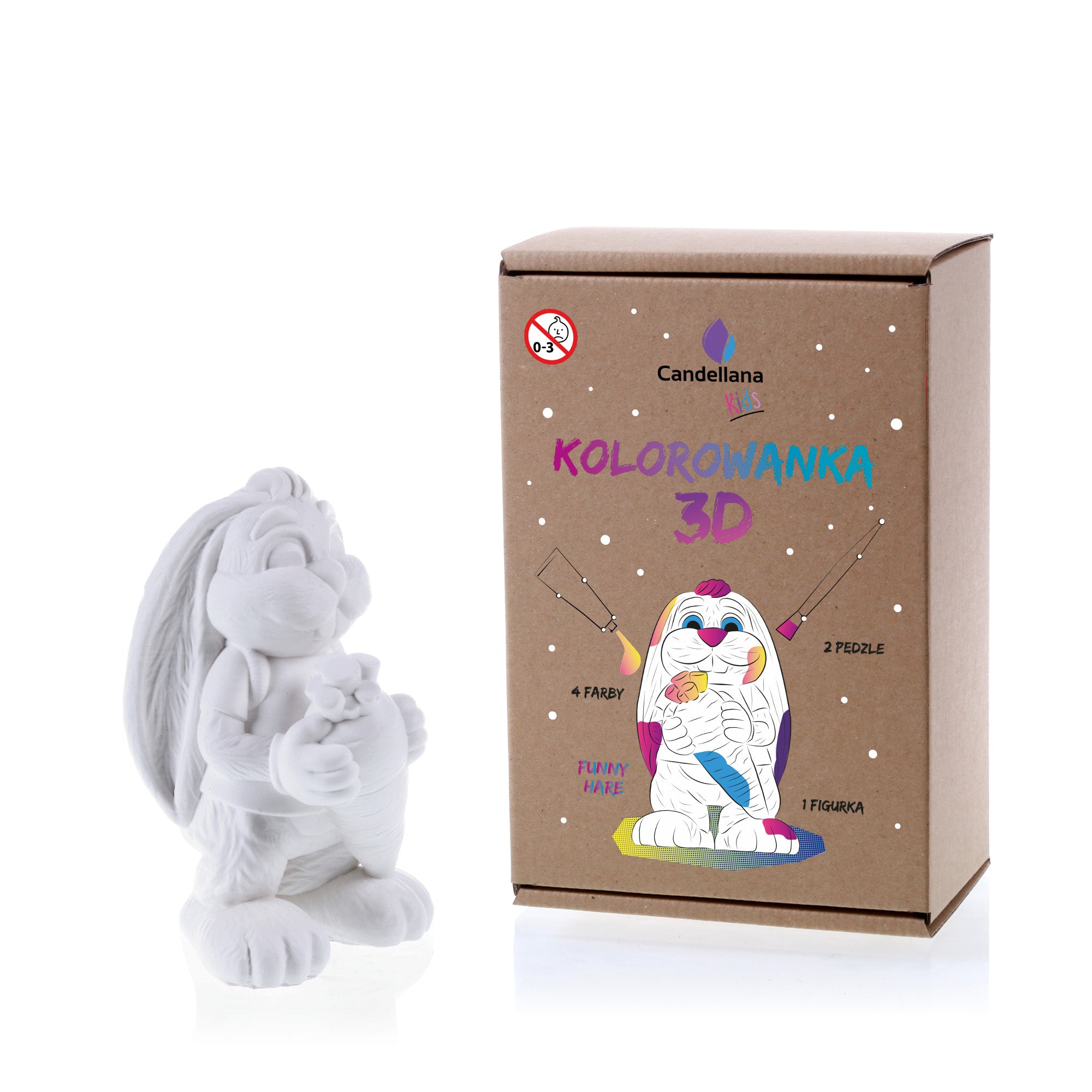 Kolorowanka 3D Funny Hare