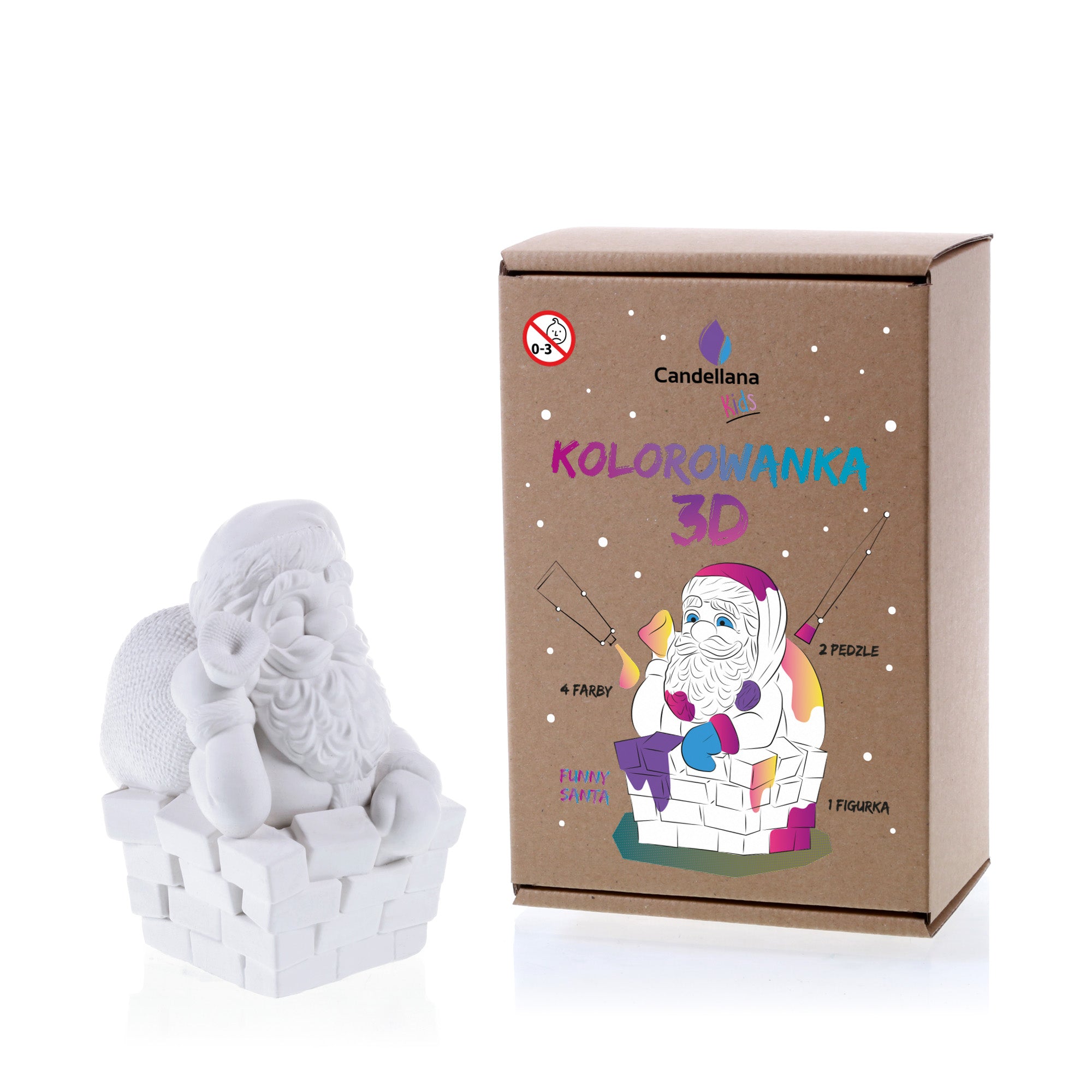 Kolorowanka 3D Funny Santa