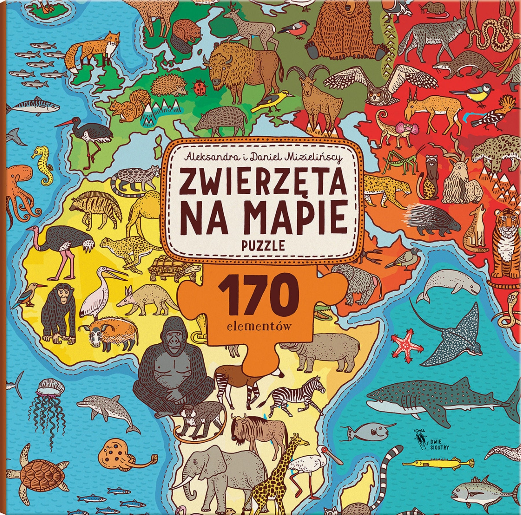 Puzzle Zwierzęta na mapie
