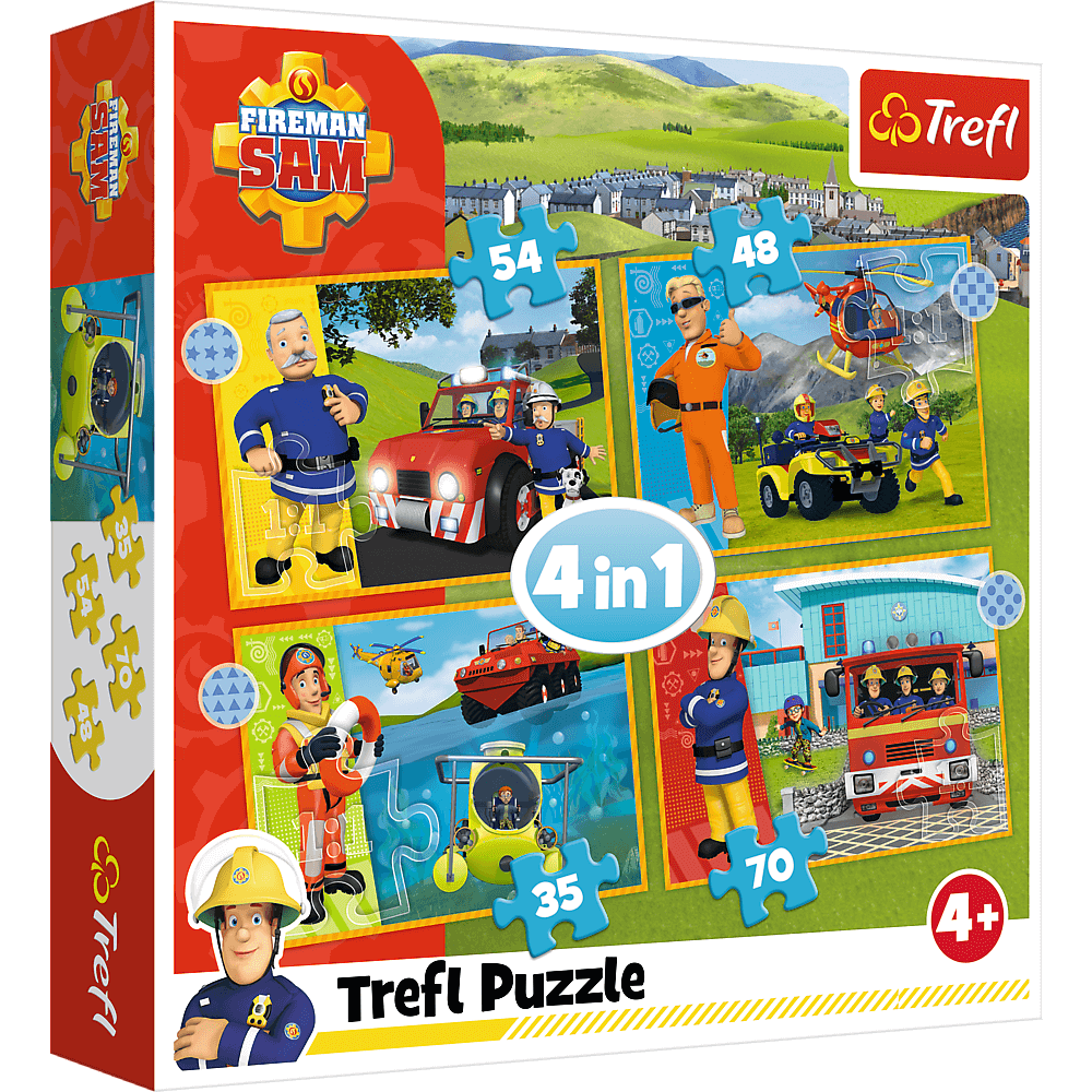 Puzzle 4w1 (12,15,20,24) Odważny Strażak Sam 34387