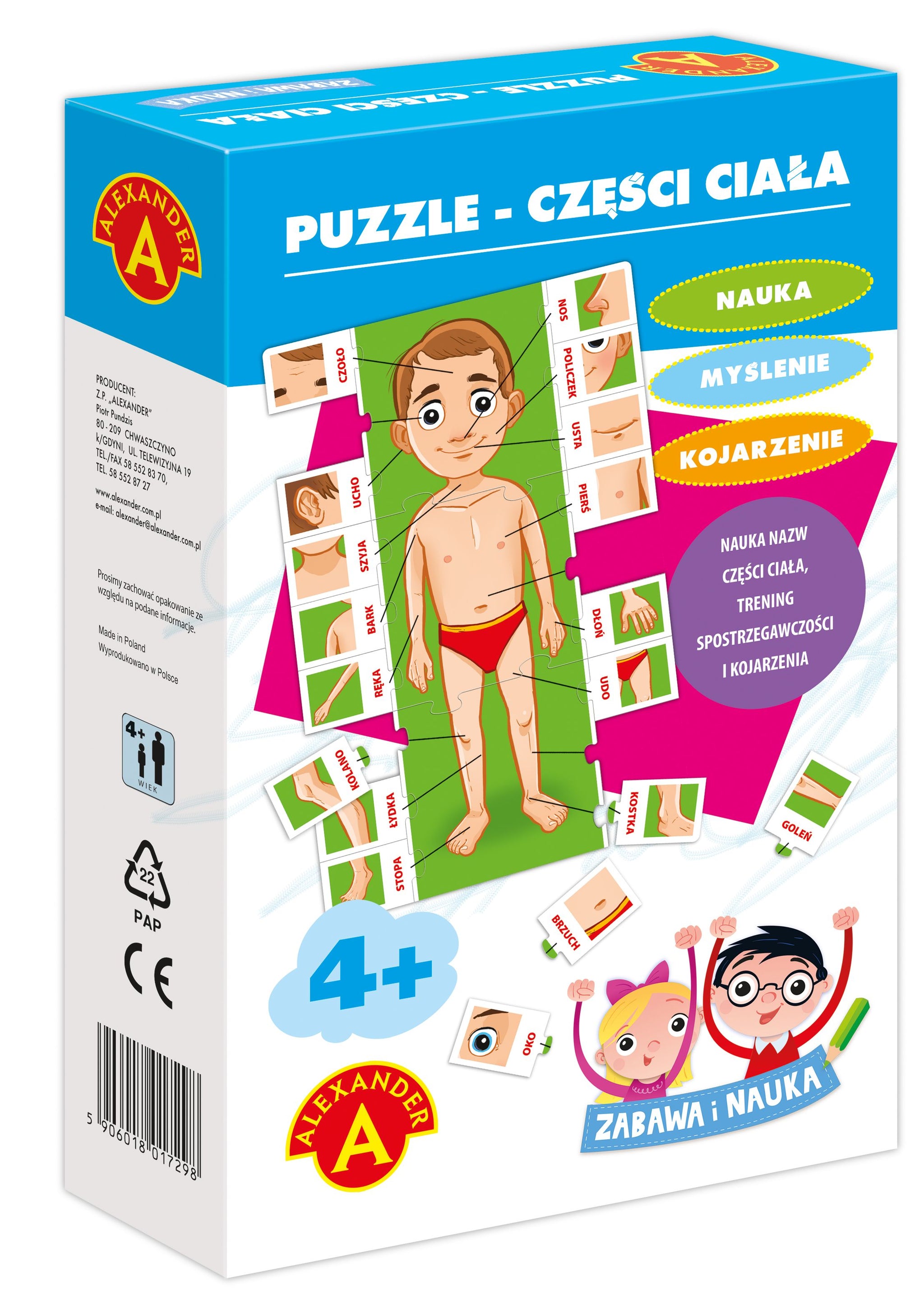 Puzzle Części ciała zabawa i nauka 1831