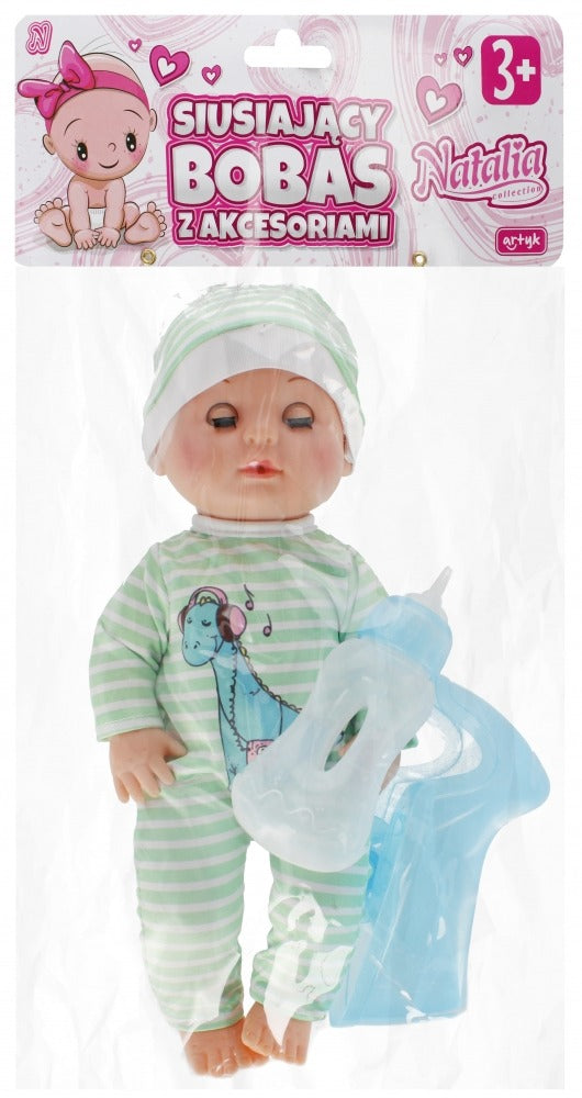 Lalka Natalia siusiający bobas z akcesoriami 30 cm