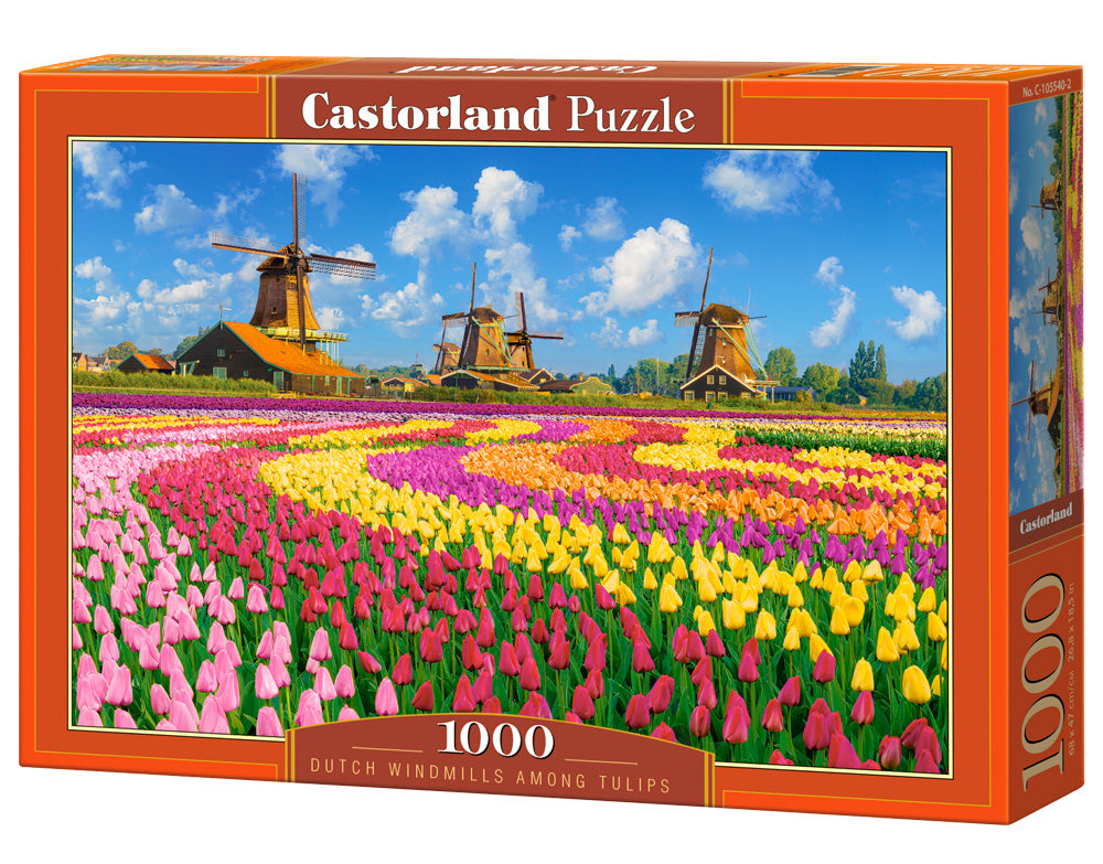 Puzzle 1000 Dutch Windmills Among Tulips C-105540-2