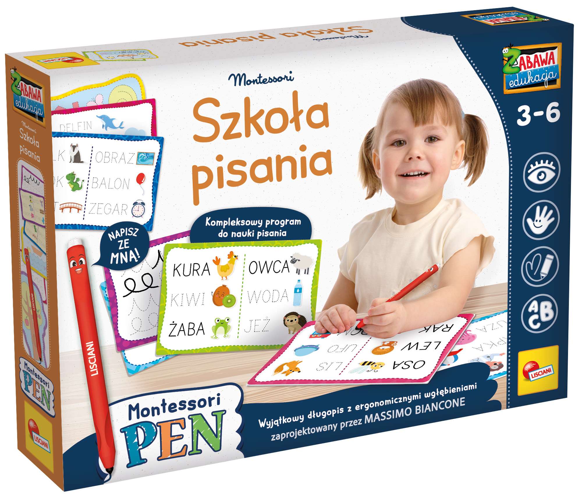 Lisciani Montessori Pen Szkoła pisania z 18 tabliczkami 304-PL97081