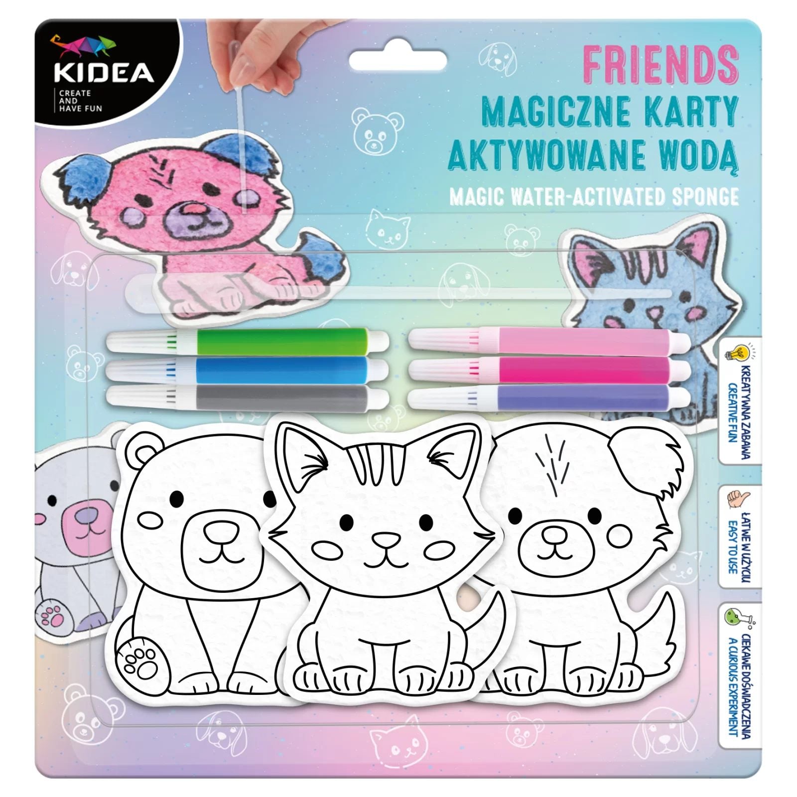 Magiczne karty aktywowane wodą friends Kidea