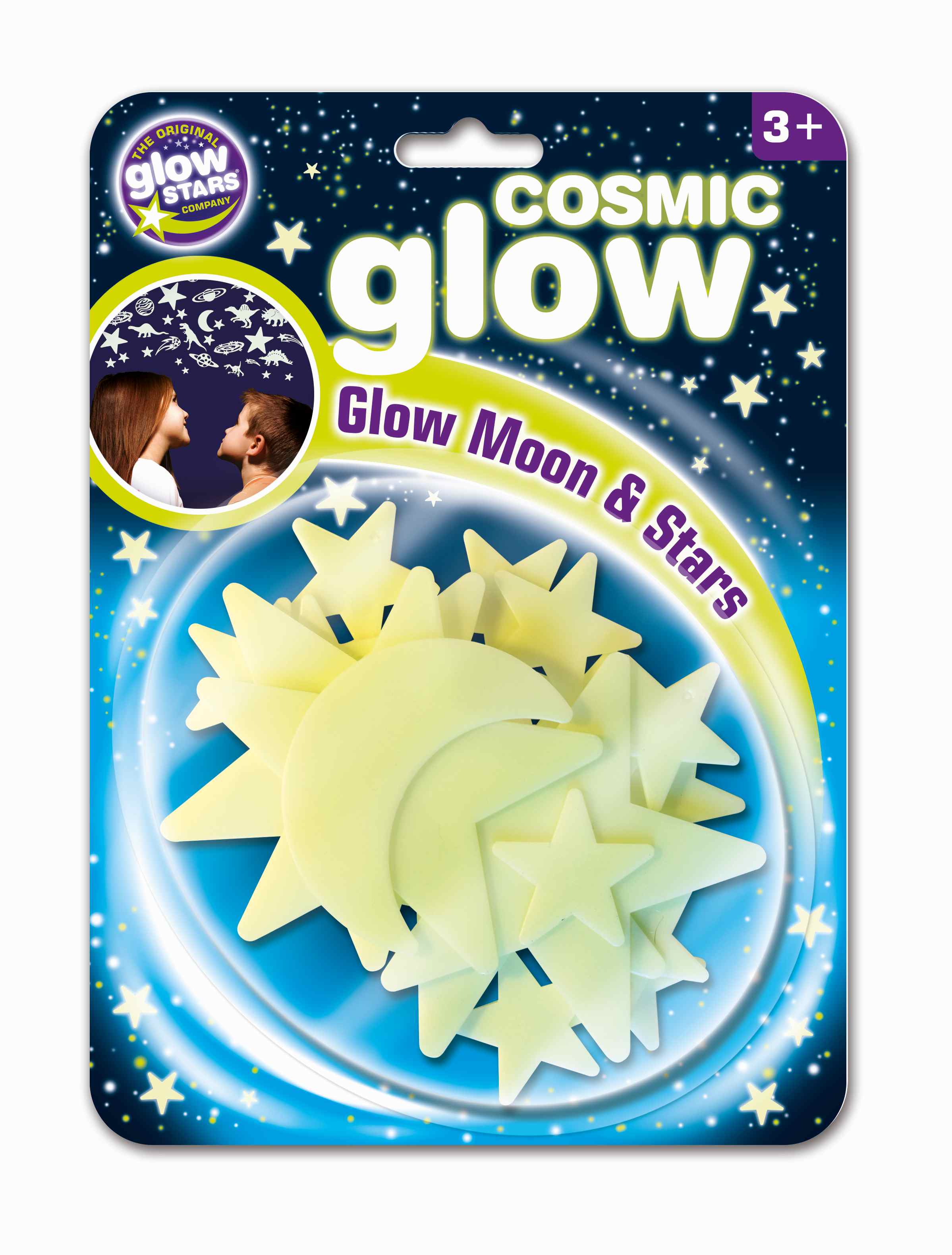 Świecące kosmiczne Glow Księżyc i gwiazdy