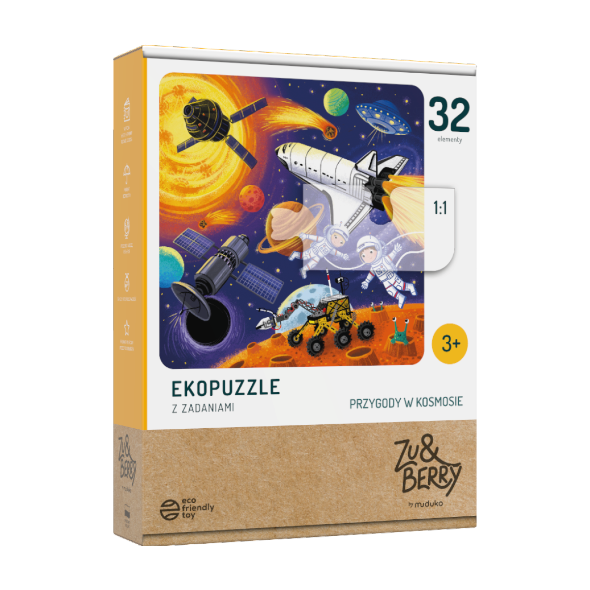 Ekopuzzle z zadaniami Przygody w kosmosie 32 elementy