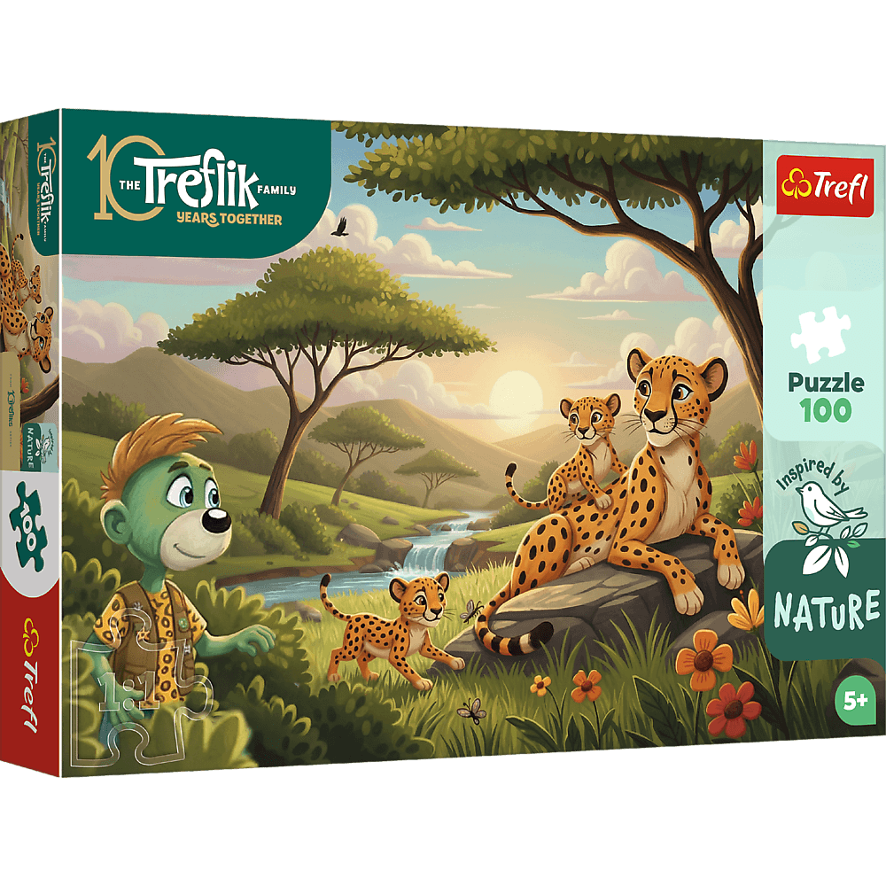 Puzzle 100 Inspired By Nature Gepardy Rodzina Treflików 16592