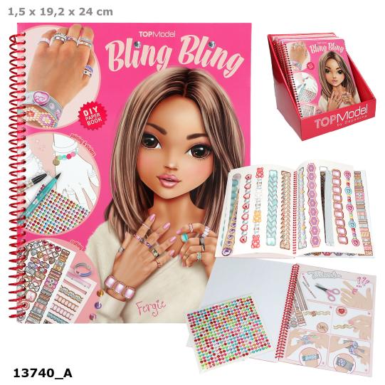 Kolorowanka DIY Bling Bling Top Model do robienia pierścionków i bransoletek z naklejkami 13740A