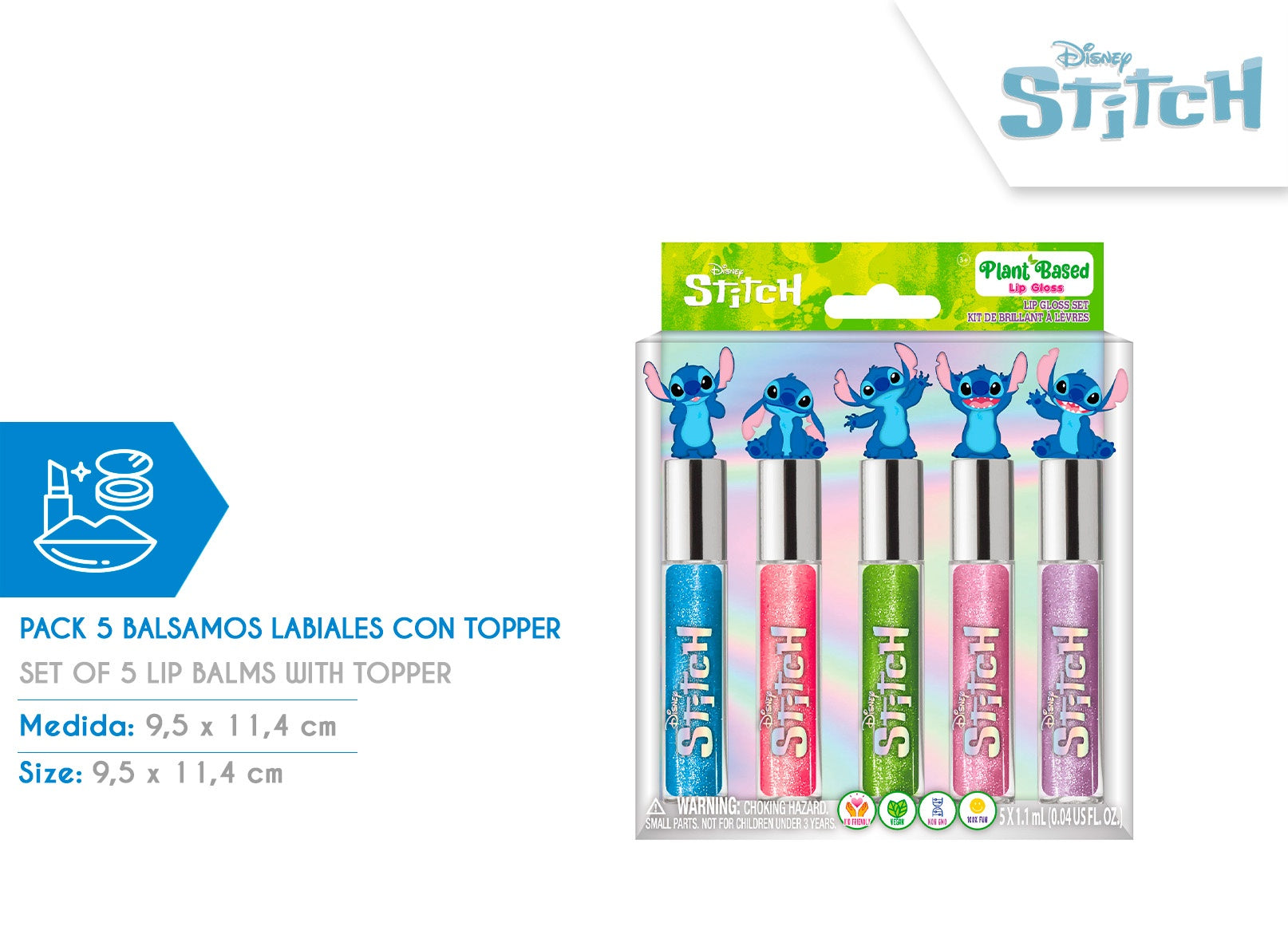 Zestaw 5 balsamów do ust z toperem Stitch SI0061GG