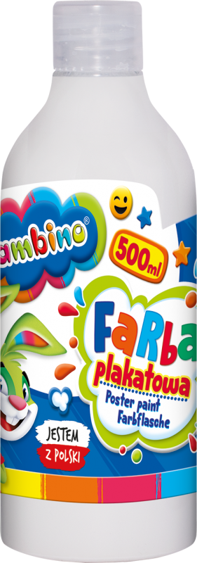Farba plakatowa 500ml BAMBINO w butelce biała