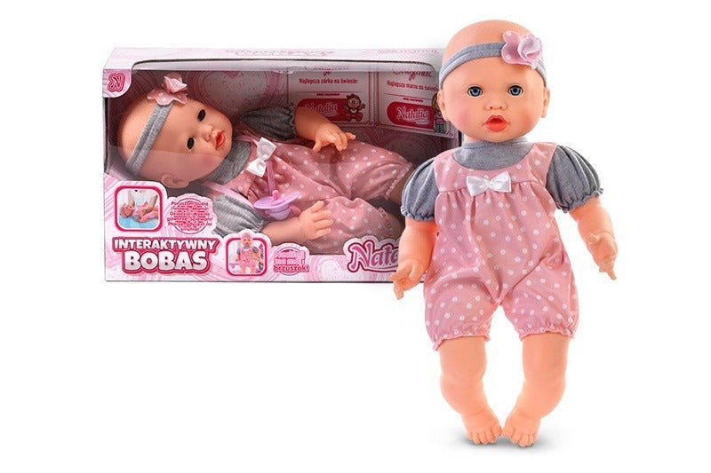 Lalka Natalia bobas mimiczny ze smoczkiem 41 cm