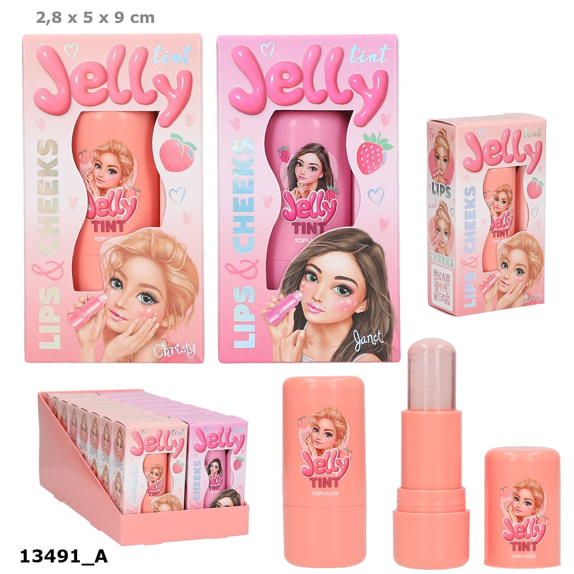 Żelowy sztyft do ust i policzków Top Model BEAUTY&ME 1szt.mix 13491A