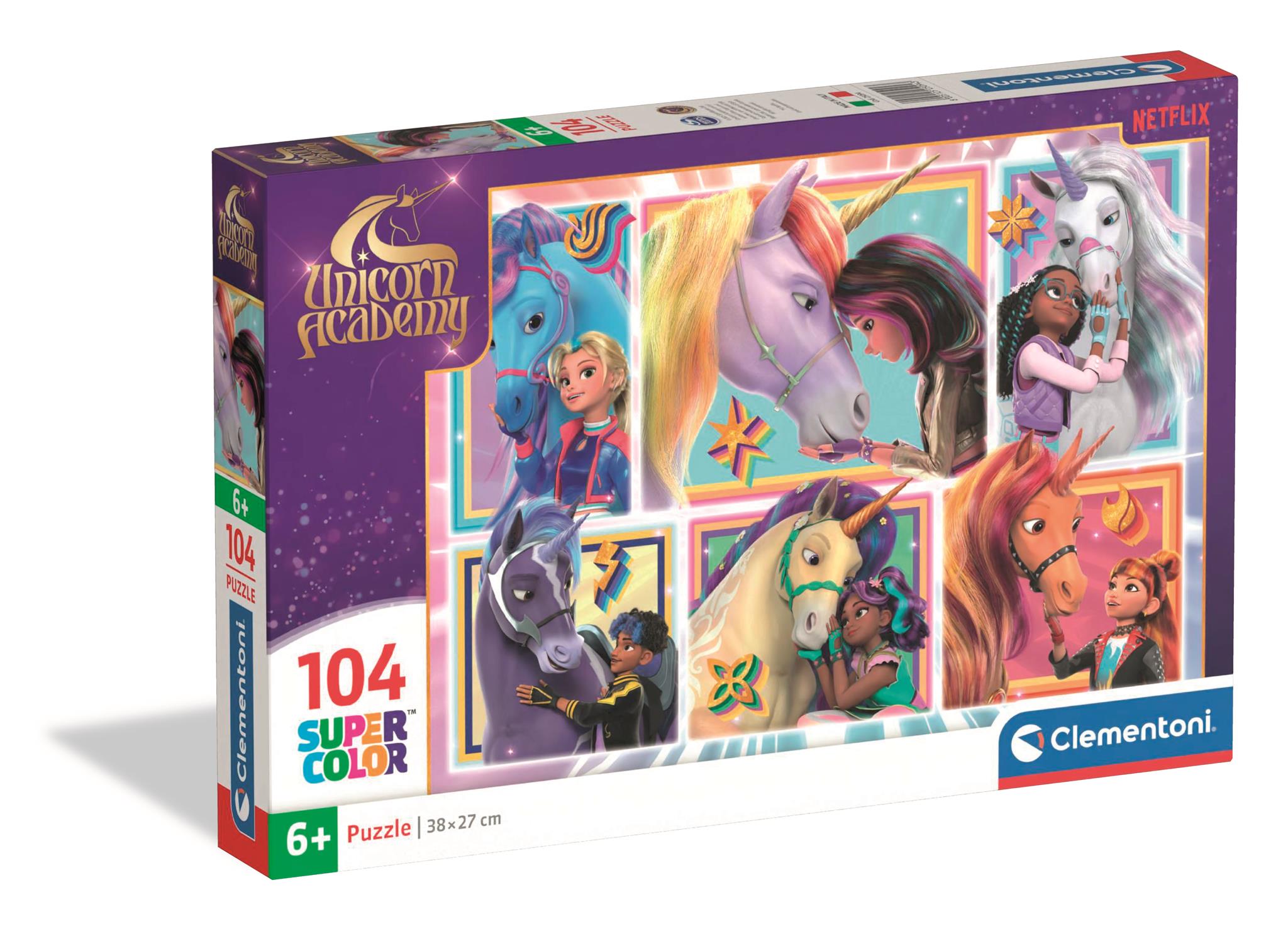Puzzle 104 Super kolor Unicorn Academy 25094