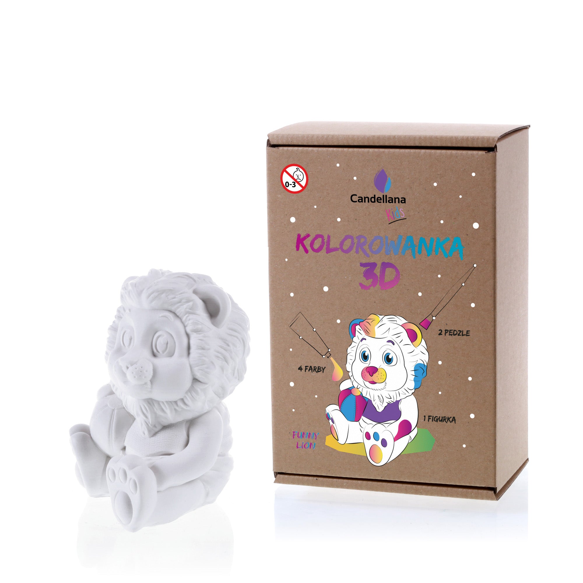 Kolorowanka 3D Funny Lion