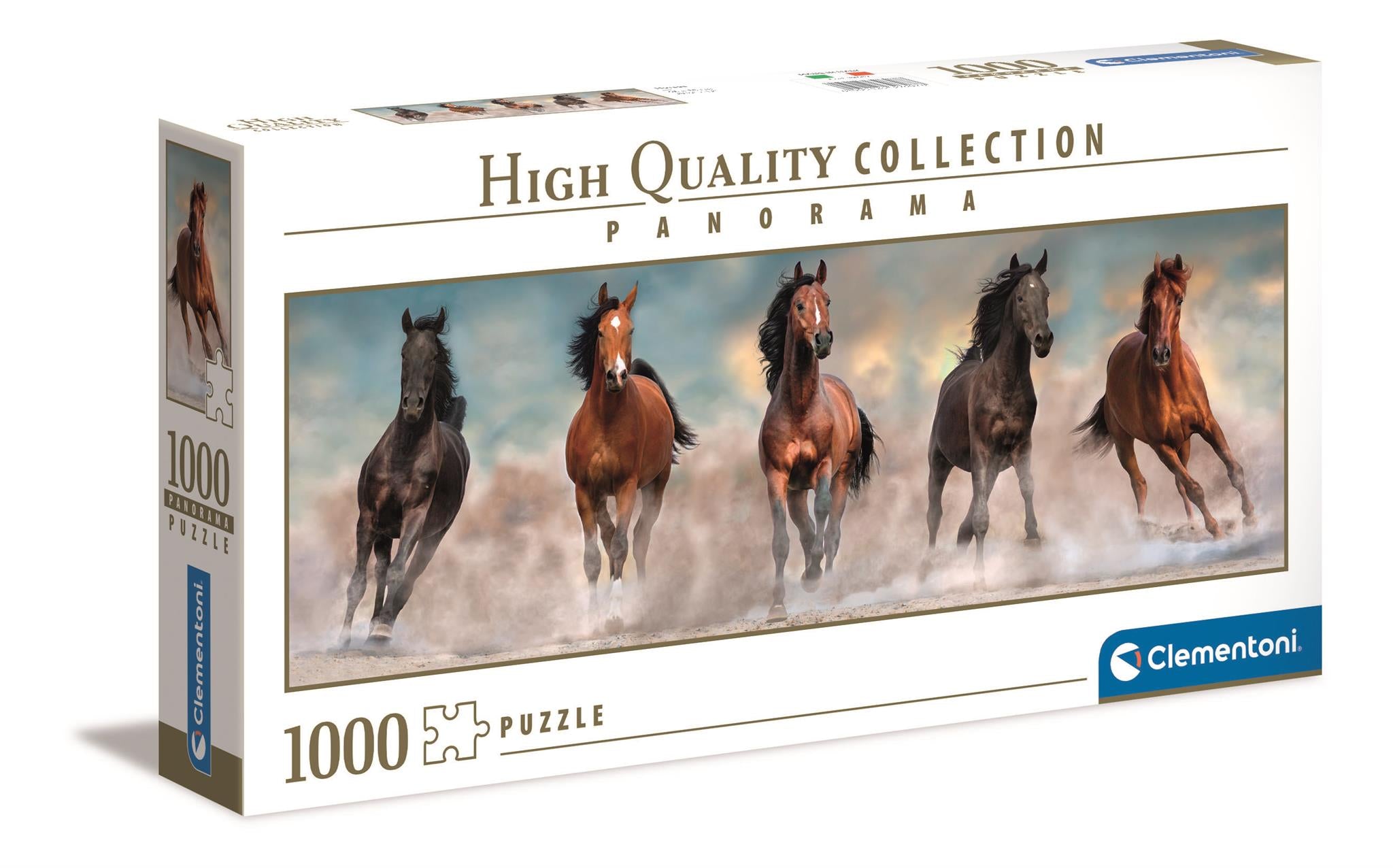 Puzzle 1000 panoramiczne HQ Konie 39607
