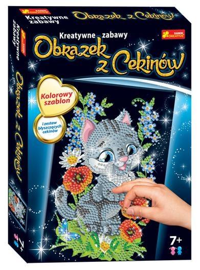 Cekinowy obrazek kotek
