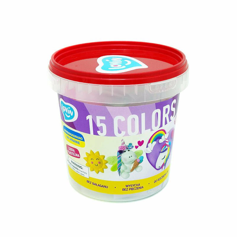 Masa plastyczna lekka TM Lovin magiczne stworzenia 15 kolorów +akcesoria