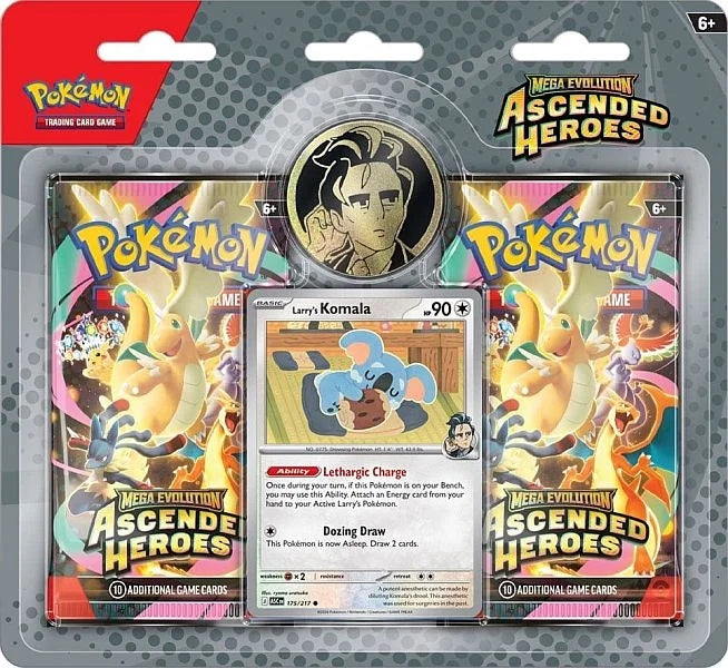 Pokemon TCG Mega Evolution Ascended Heroes Trainer's 2-pack Blister Larry's Komola