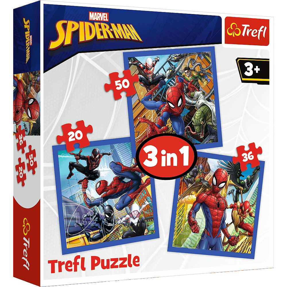 Puzzle 3w1 (20,36,50) Pajęcza siła Spider Man 34841