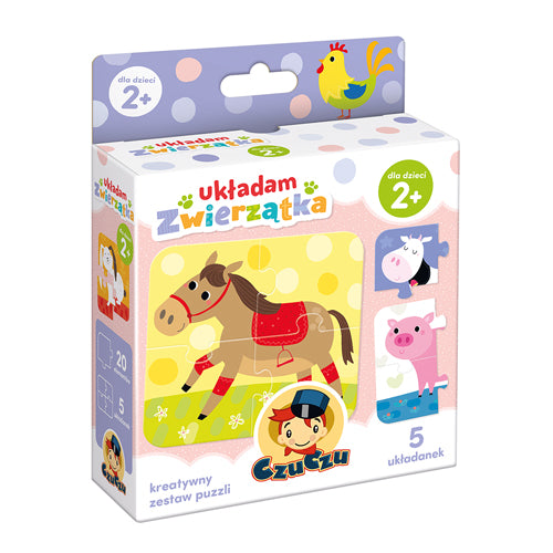 Puzzle 5w1 Układam zwierzątka 20 elementów CzuCzu