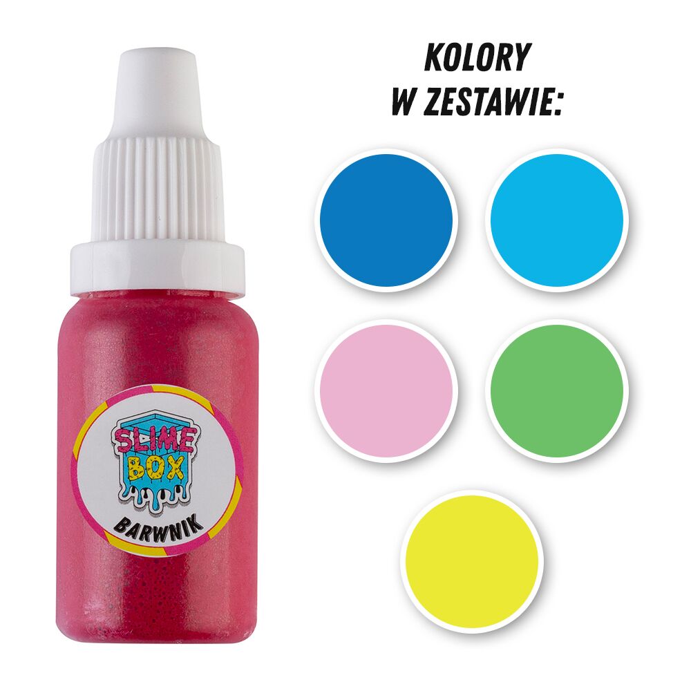 Barwniki w płynie zestaw nr 3 - 5 kolorów po 15ml (niebieski/błękitny/baby pink/zielony/żółty)