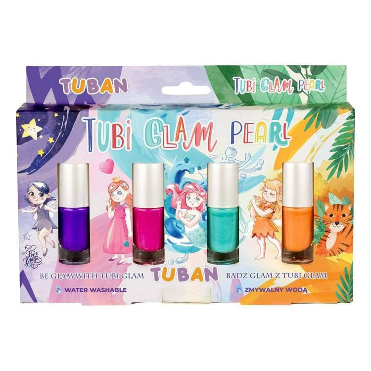 Lakier do paznokci Tubi glam zestaw 4 sztuki tubi glam perłowy