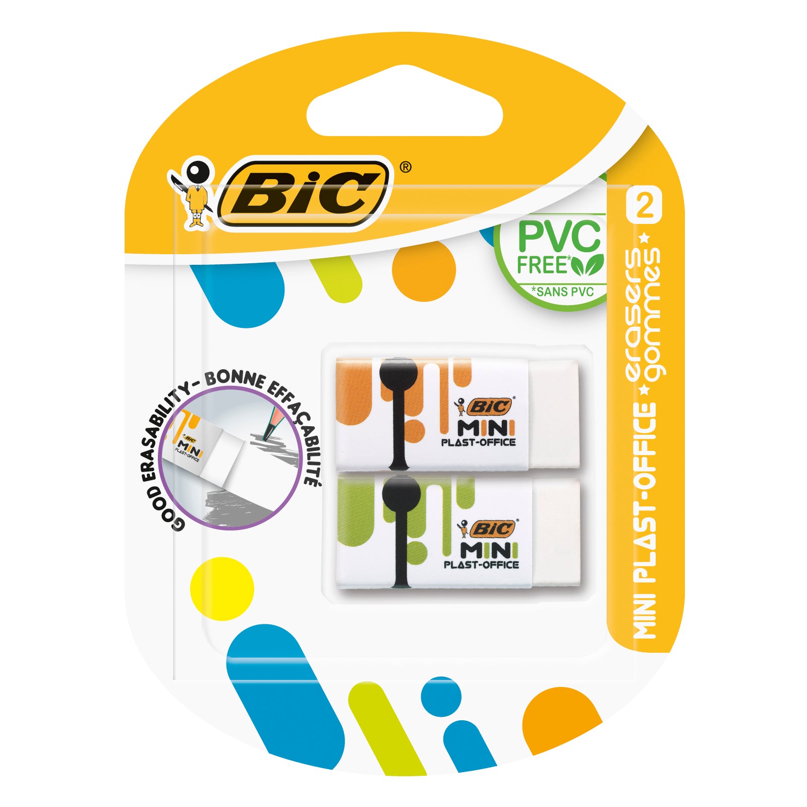 Gumka Mini Plast-Office BIC Blister 2szt