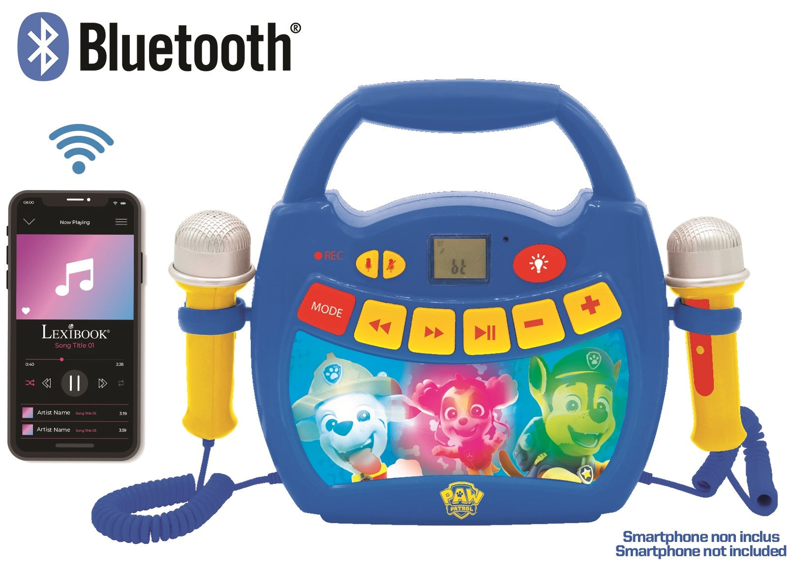 Głośnik Bluetooth Psi Patrol z dwoma mikrofonami, efektami świetlnymi oraz akumulatorem w zestawie MP320PAZ