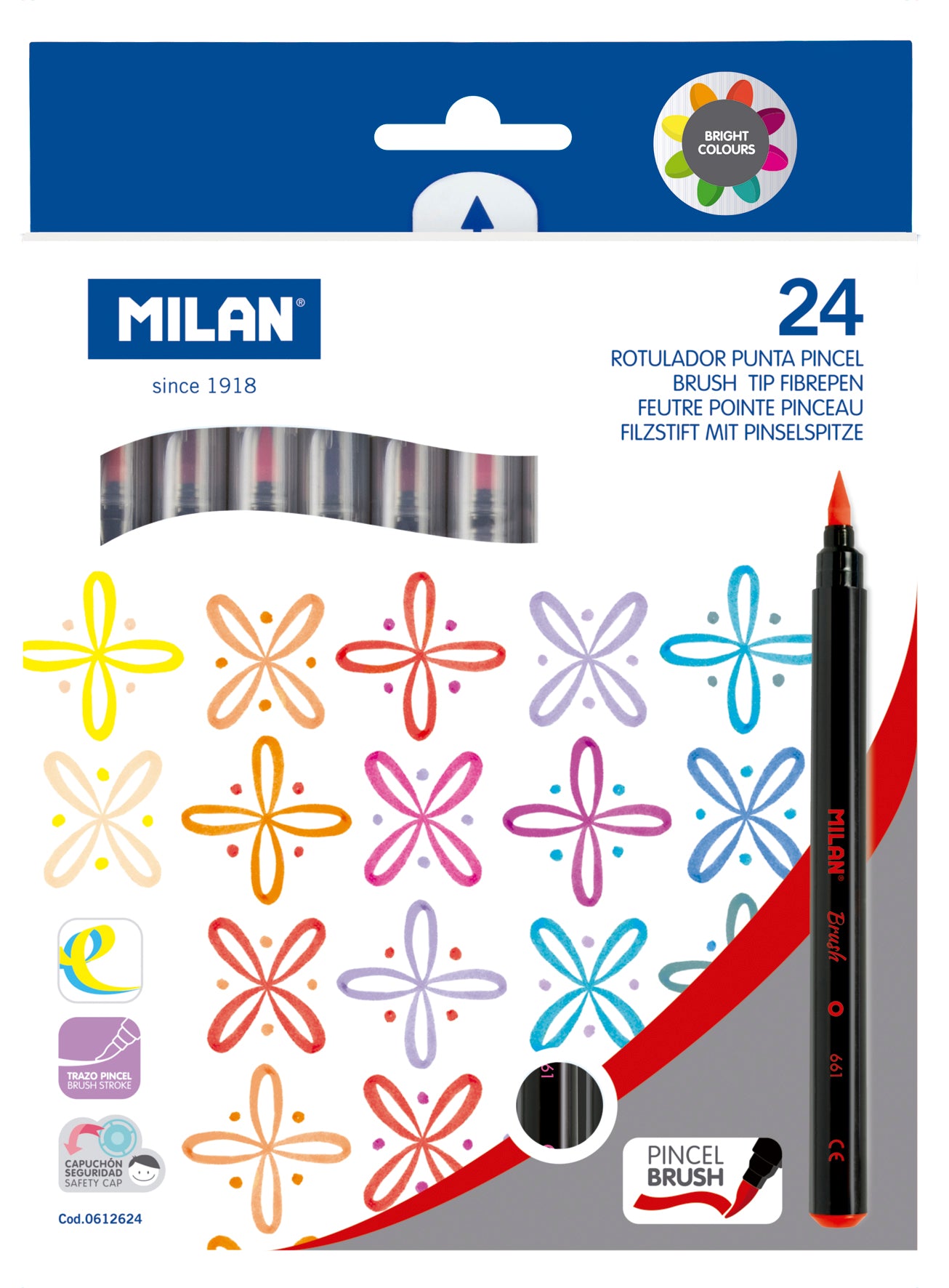 Flamastry pędzelkowe brush 661 Milan 24 kolory