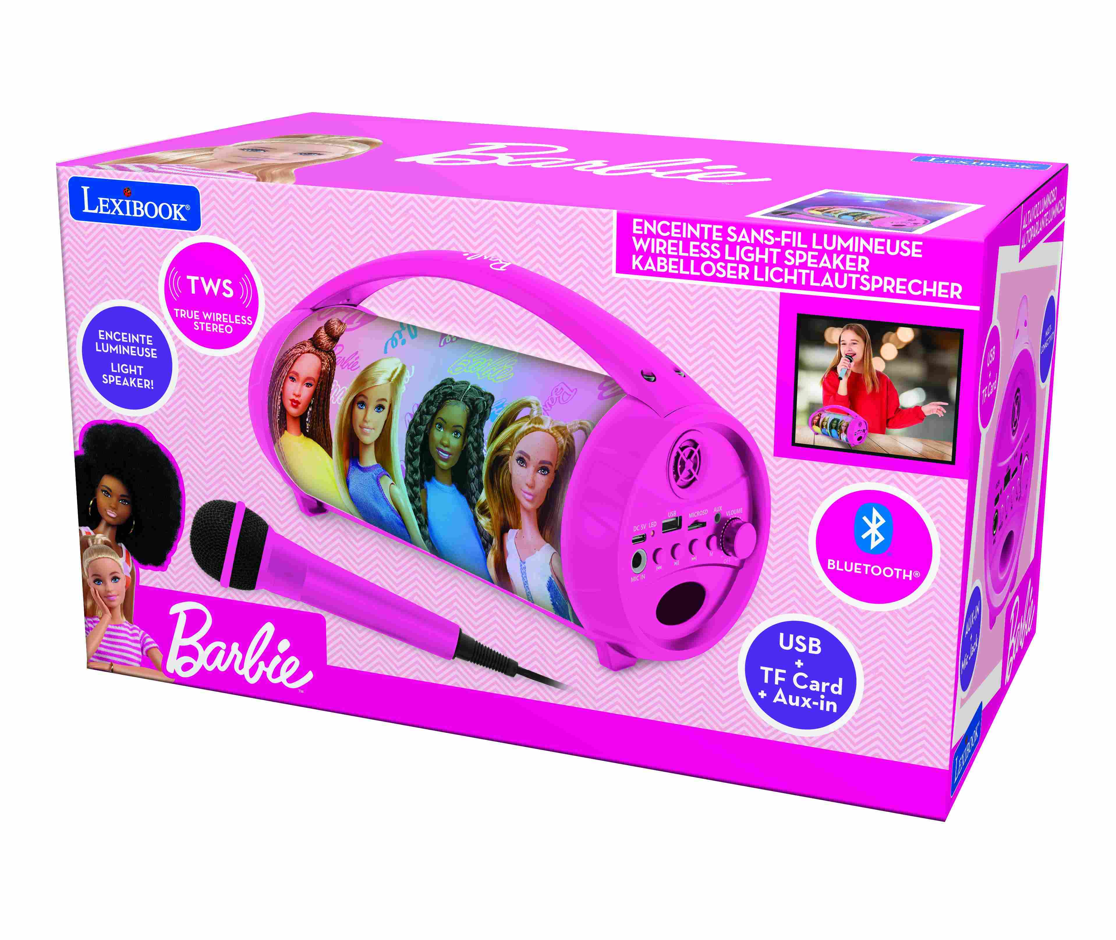 Głosnik z mikrofonem Barbie Lexibook BTP585BBZ