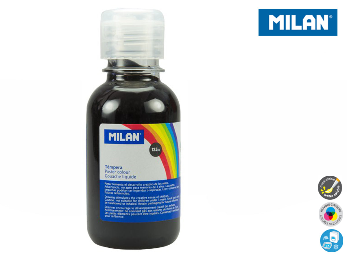 Farba plakatowa Milan 125 ml czarna butelka