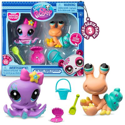 Littlest Pet Shop Zestaw figurek Ośmiornica i Krab +akcesoria seria 3