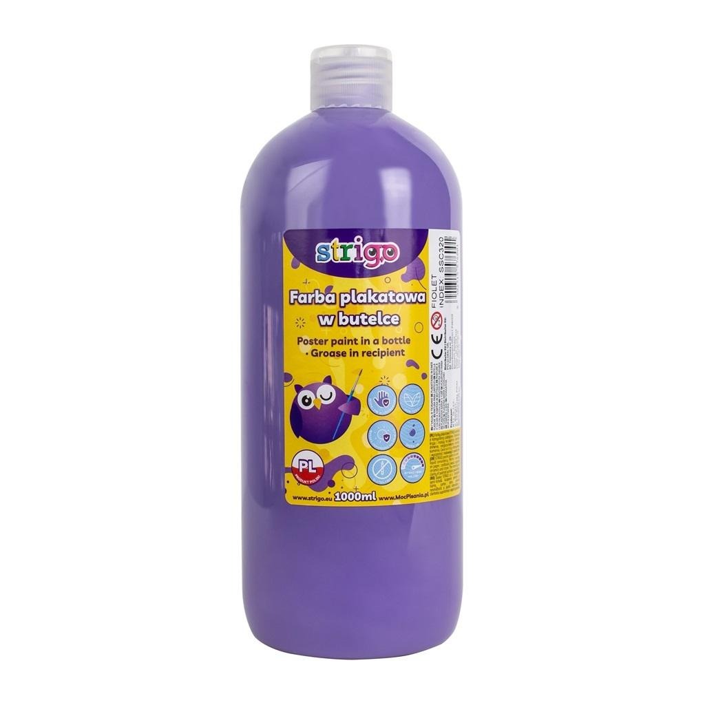 Farba plakatowa Strigo butelka 1000 ml fioletowy