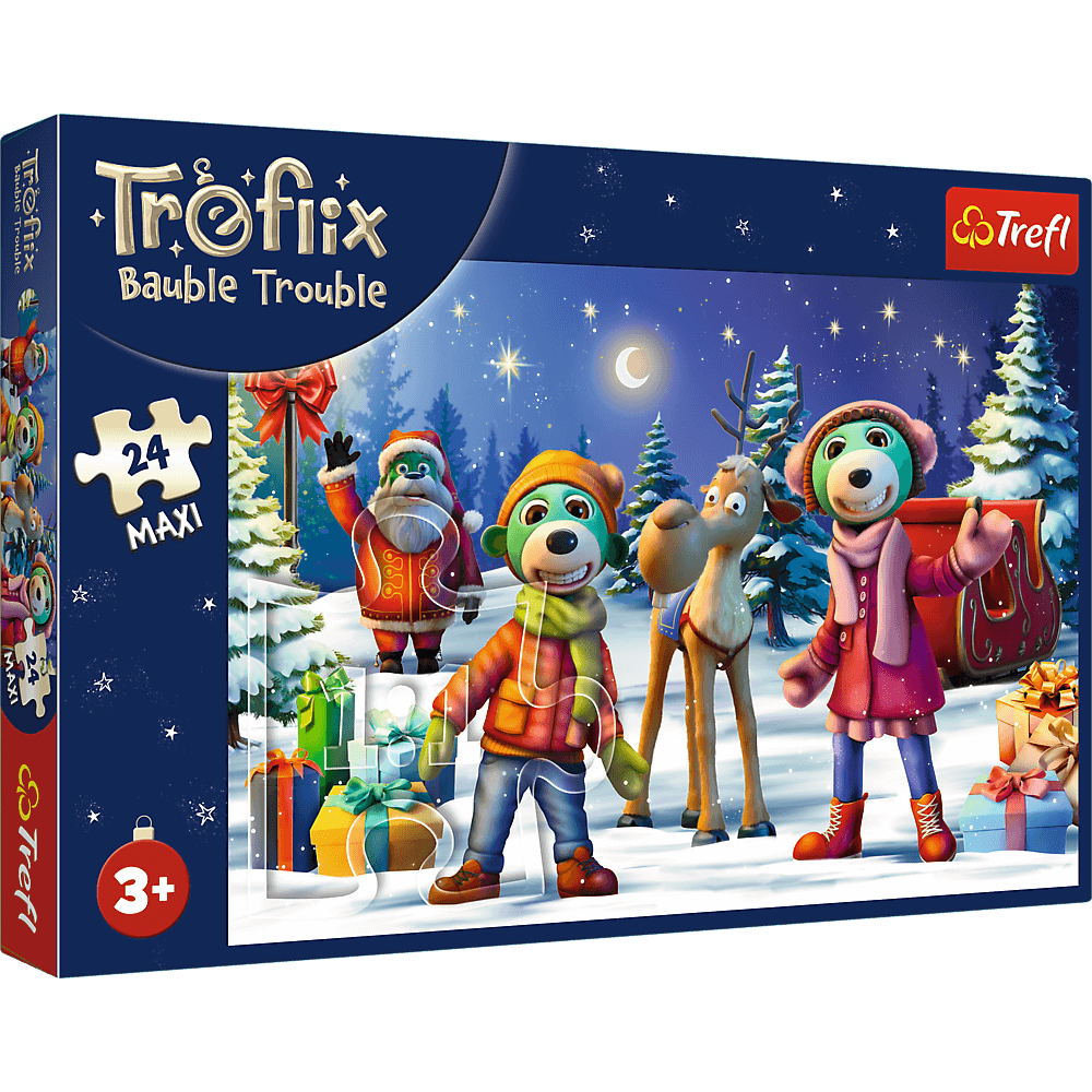 Puzzle 24 Maxi Trefliki lepią bałwana 14375