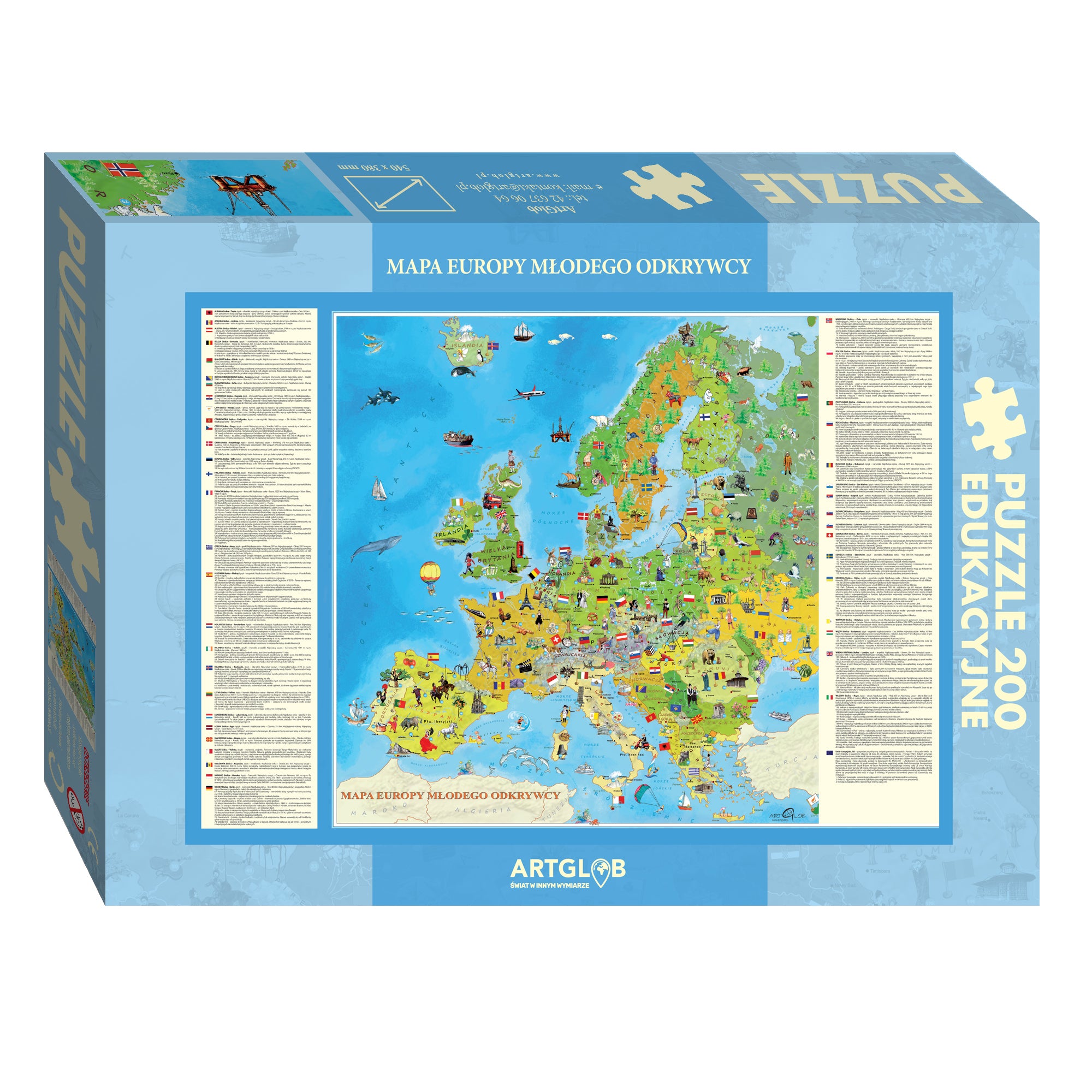 Puzzle 200 Europa Młodego Odkrywcy