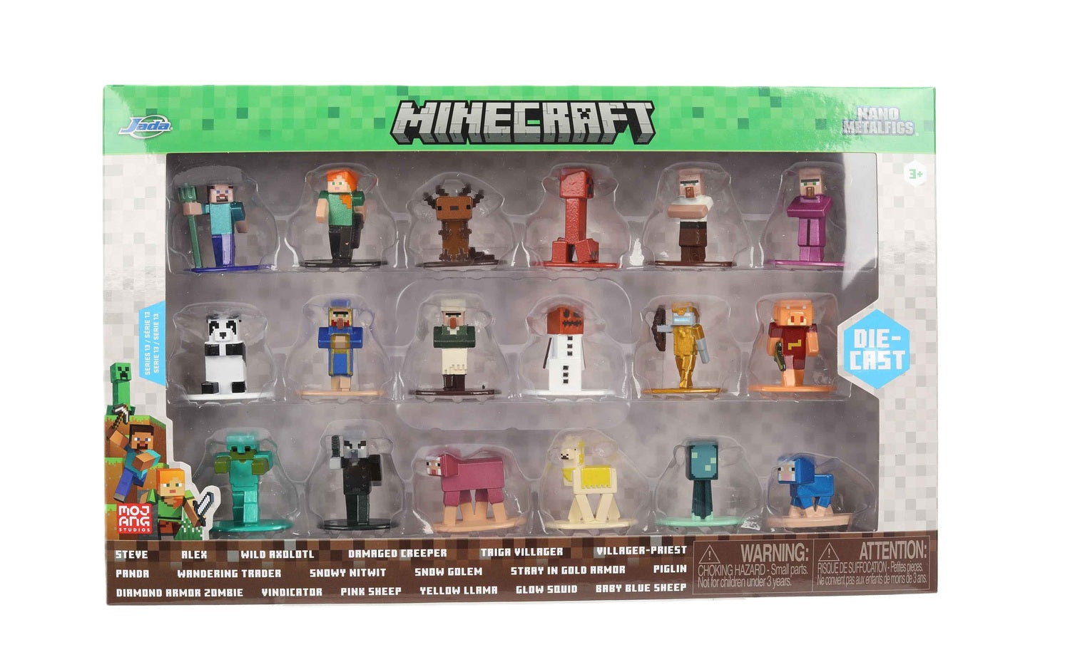 Figurki metalowe Jada Minecraft 4cm 18szt.
