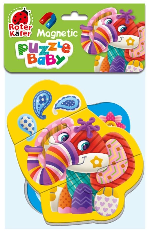 Puzzle piankowe magnetyczne Słoń i krokodyl RK5020-03