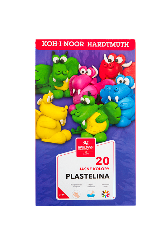 Plastelina Koh-I-Noor 1315s2 20 kolorów 400g op. kartonowe