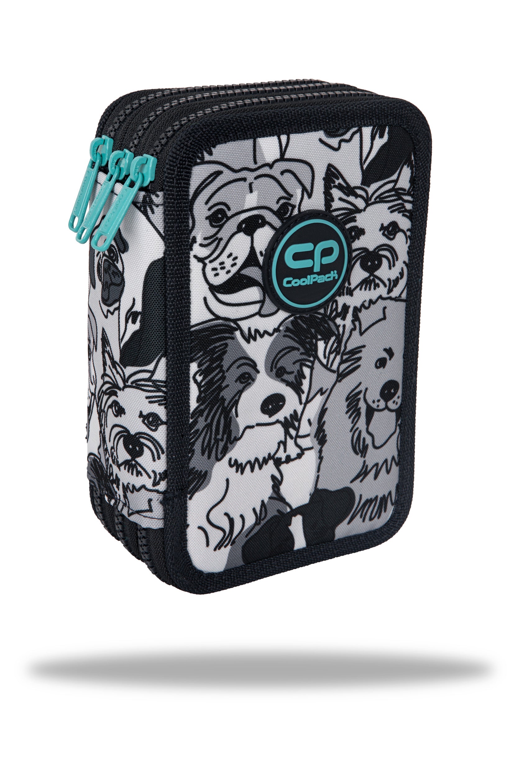 Piórnik 3-komorowy z wyposażeniem Coolpack Jumper 3 dogs planet