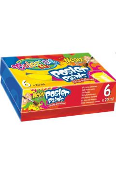 Farby plakatowe neon Colorino Kids20 ml 6 kolorów