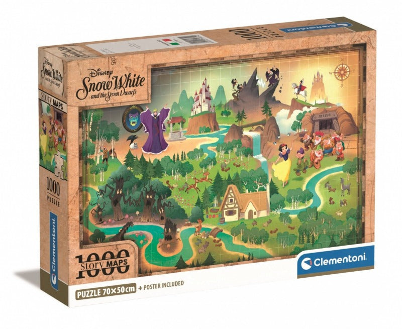Puzzle 1000 Compact Story Maps Snow White 39814